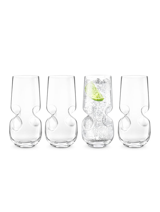 SET DE 4 VASOS DE VIDRIO SWIRL X7516