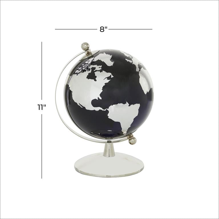 GLOBO TERRÁQUEO VIDRIO TEMPERADO CON ACERO INOXIDABLE X7581