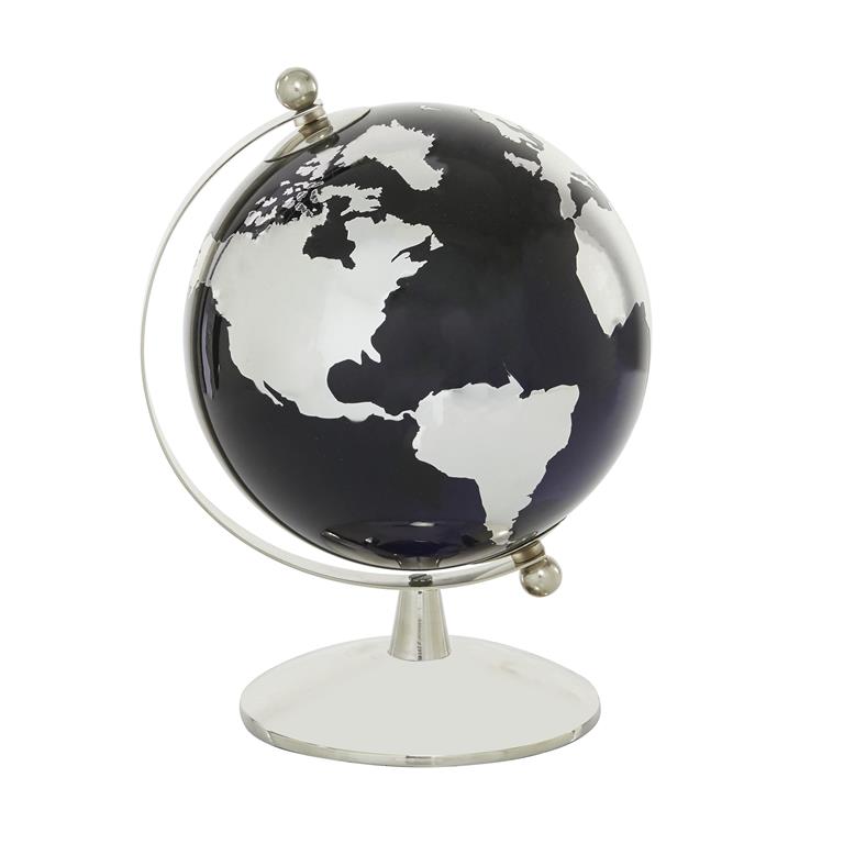 GLOBO TERRÁQUEO VIDRIO TEMPERADO CON ACERO INOXIDABLE X7581