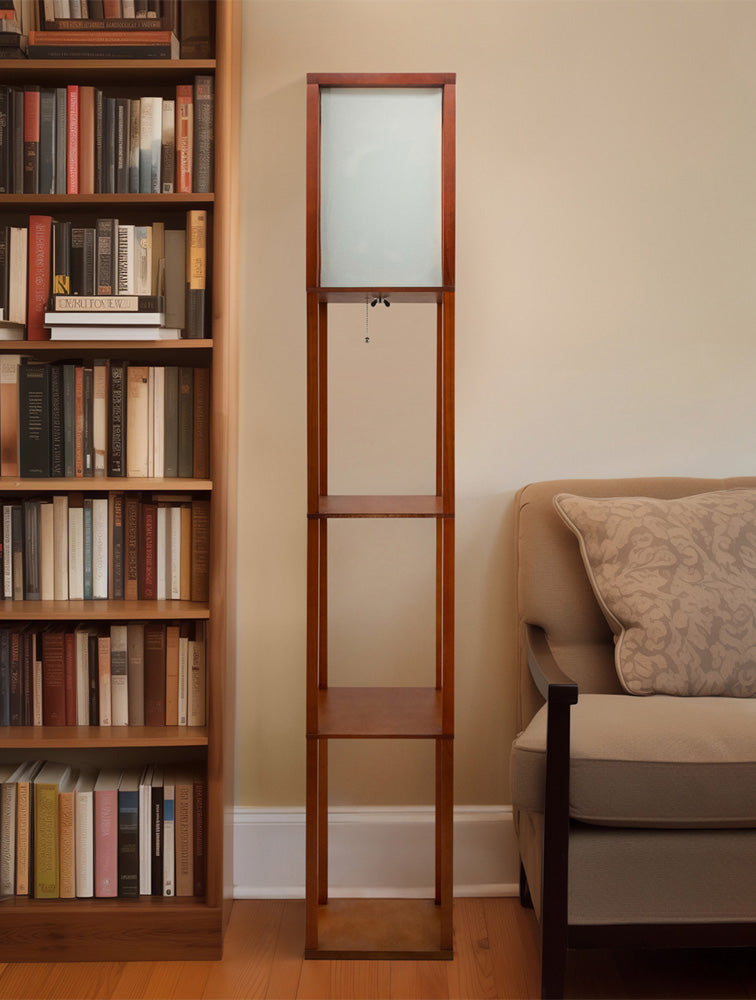 LAMPARA DE PISO DE MADERA X7646