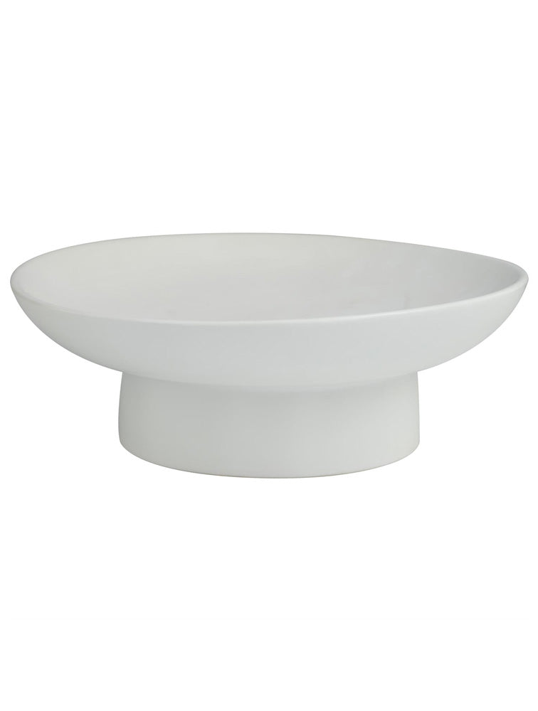 CENTRO DE MESA HONDO ELEVADO DE CERAMICA BLANCO X7664