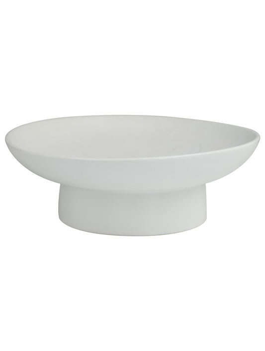 CENTRO DE MESA HONDO ELEVADO DE CERAMICA BLANCO X7664