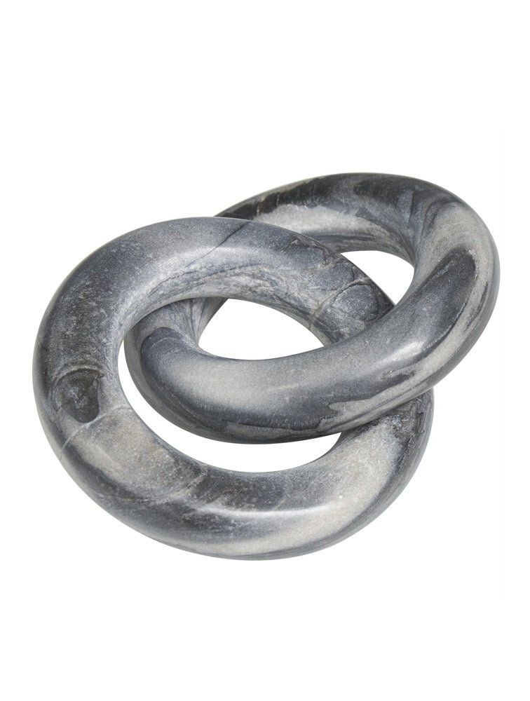 ESCULTURA DE 2 ESLABONES CIRCULARES DE MARMOL X7683