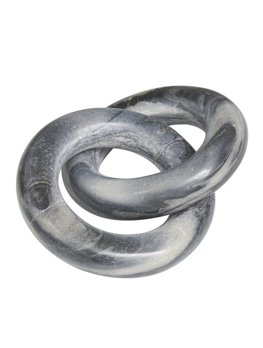 ESCULTURA DE 2 ESLABONES CIRCULARES DE MARMOL X7683