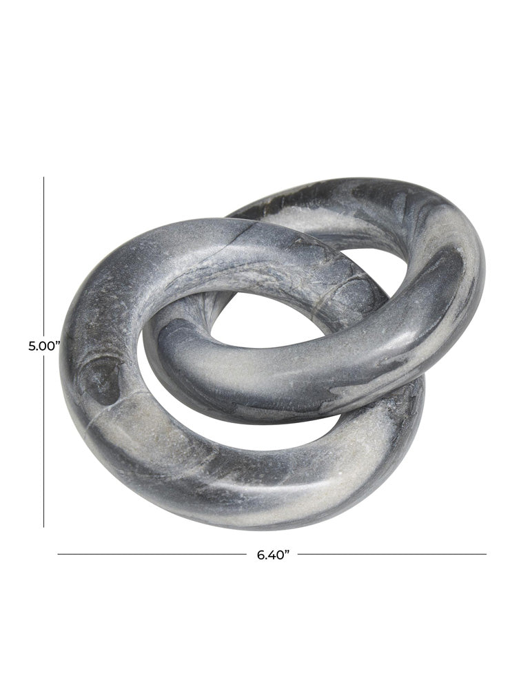 ESCULTURA DE 2 ESLABONES CIRCULARES DE MARMOL X7683