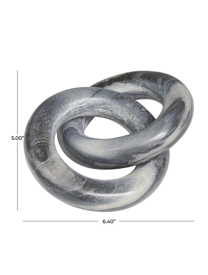 ESCULTURA DE 2 ESLABONES CIRCULARES DE MARMOL X7683