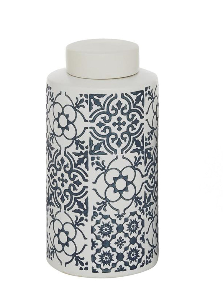 JARRON O POMO GRANDE DECORATIVO CON TAPA DE CERAMICA X7697G