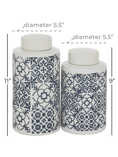 JARRON O POMO GRANDE DECORATIVO CON TAPA DE CERAMICA X7697G