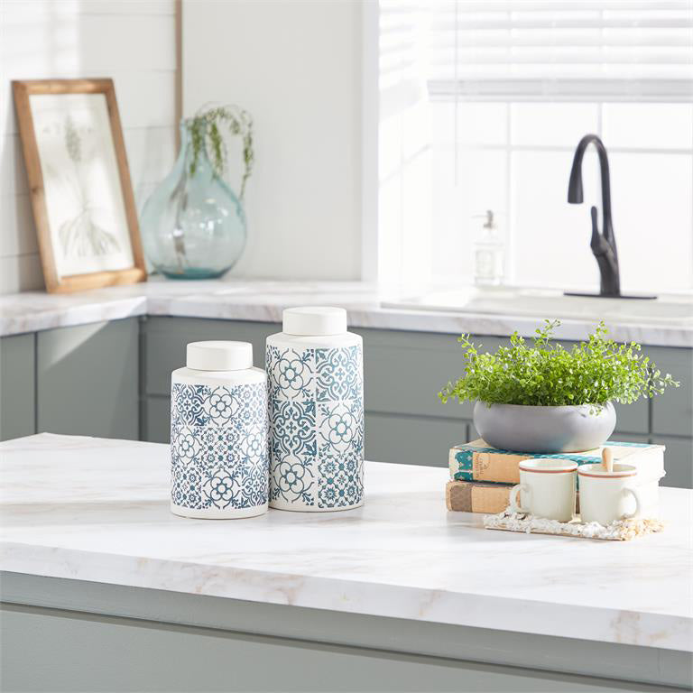 JARRON O POMO GRANDE DECORATIVO CON TAPA DE CERAMICA X7697G