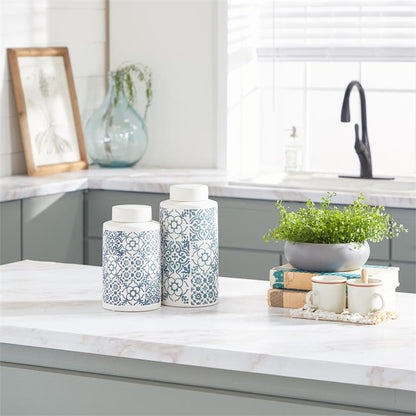 JARRON O POMO GRANDE DECORATIVO CON TAPA DE CERAMICA X7697G