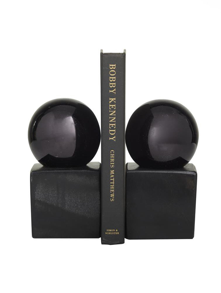 BOOKEND DE MARMOL Y ALUMINIO NEGRO. X7704