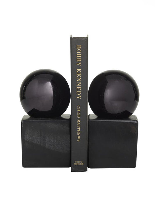 BOOKEND DE MARMOL Y ALUMINIO NEGRO. X7704