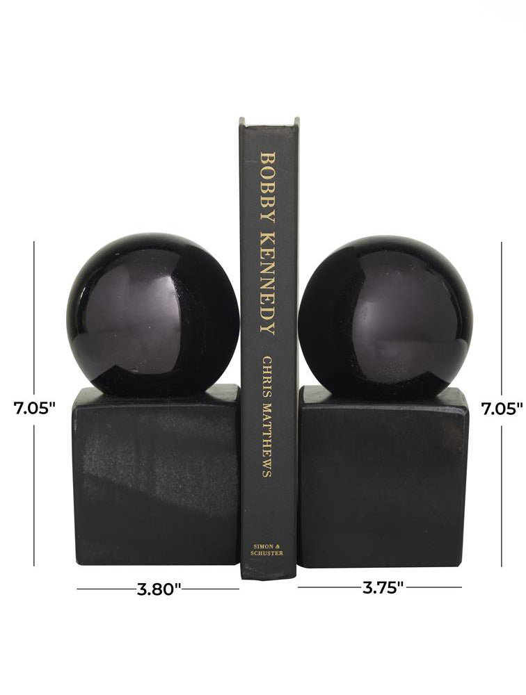 BOOKEND DE MARMOL Y ALUMINIO NEGRO. X7704
