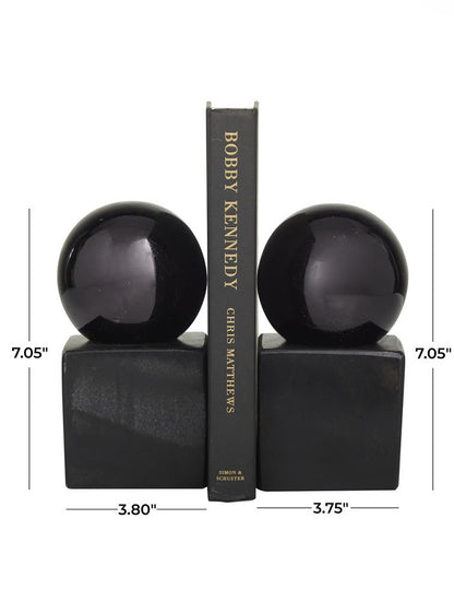 BOOKEND DE MARMOL Y ALUMINIO NEGRO. X7704