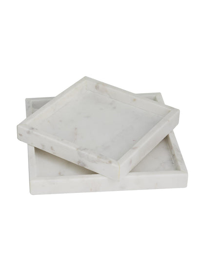 AZAFATE O CENTRO DE MESA CUADRADO DE MARMOL CON BORDE ELEVADO X7706G