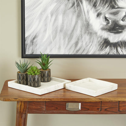 AZAFATE O CENTRO DE MESA CUADRADO DE MARMOL CON BORDE ELEVADO X7706G