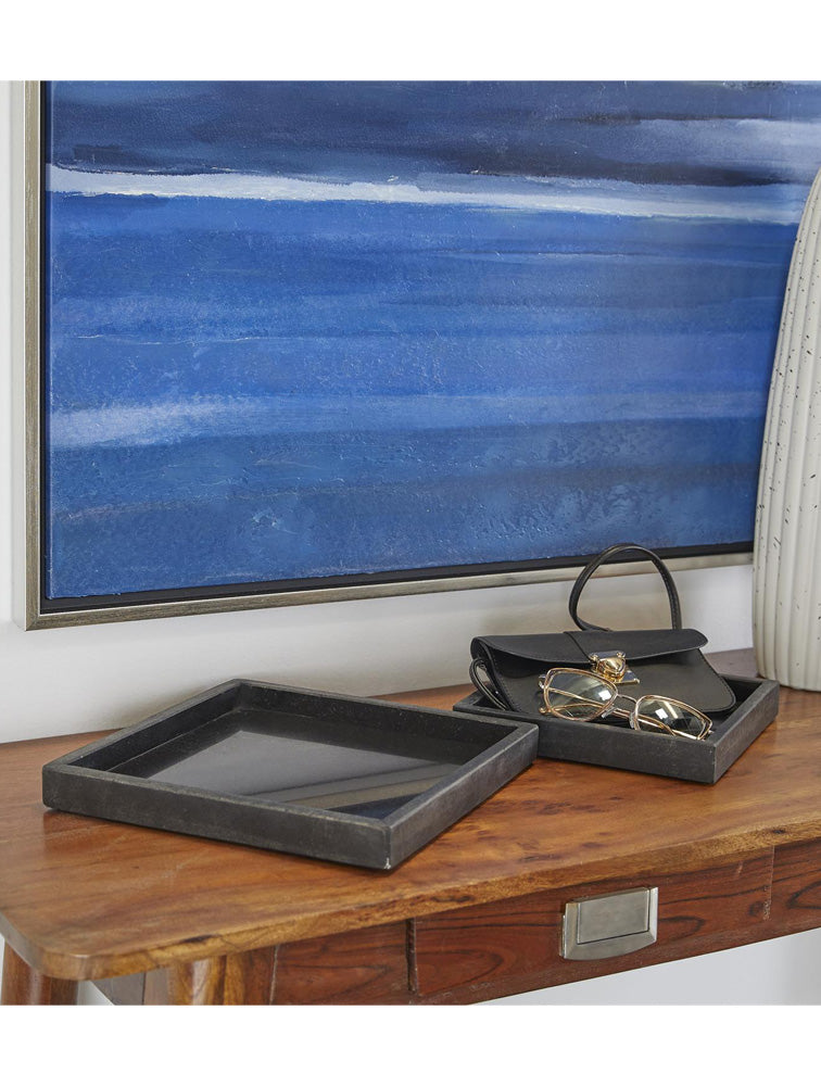 AZAFATE O CENTRO DE MESA CUADRADO DE MARMOL CON BORDE ELEVADO X7707G