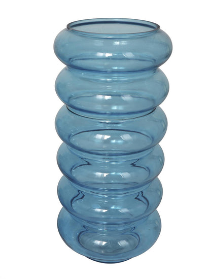 FLORERO BURBUJA DE VIDRIO CELESTE X7709G