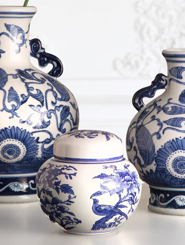 POMO ENREDADERAO CANISTER CHINO AZUL Y BLANCO X7748EN