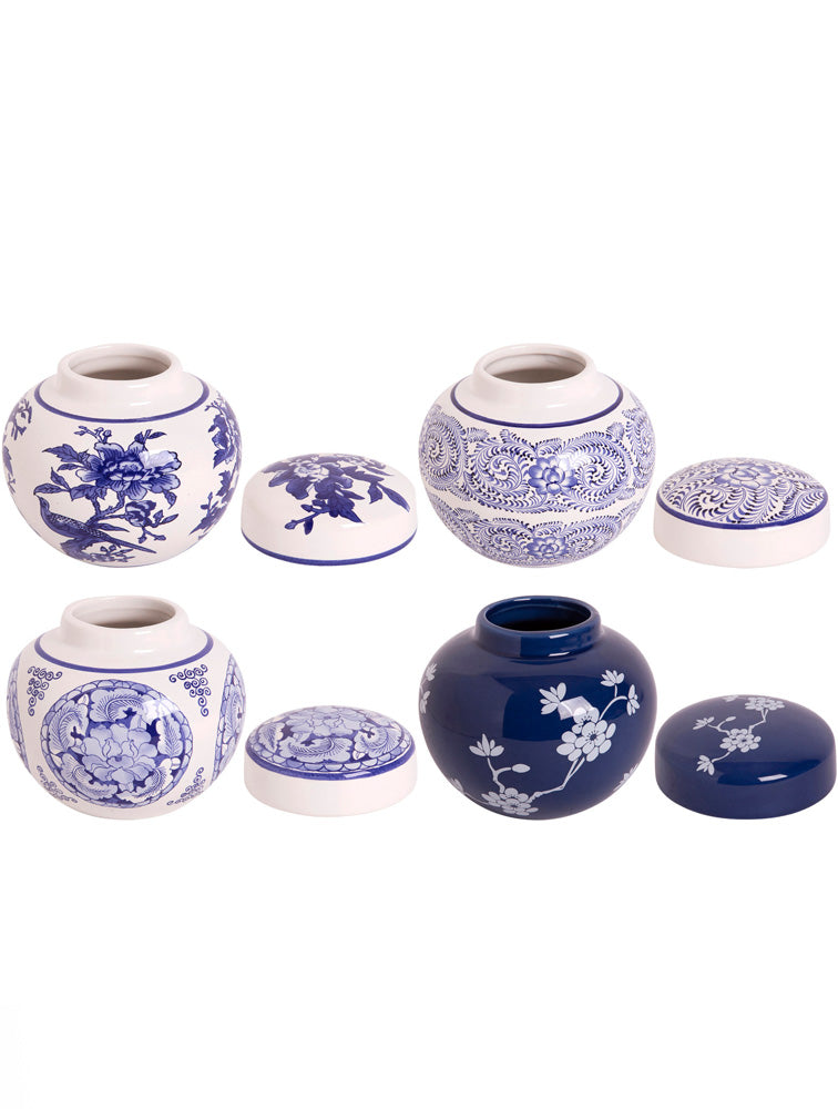 POMO ENREDADERAO CANISTER CHINO AZUL Y BLANCO X7748EN