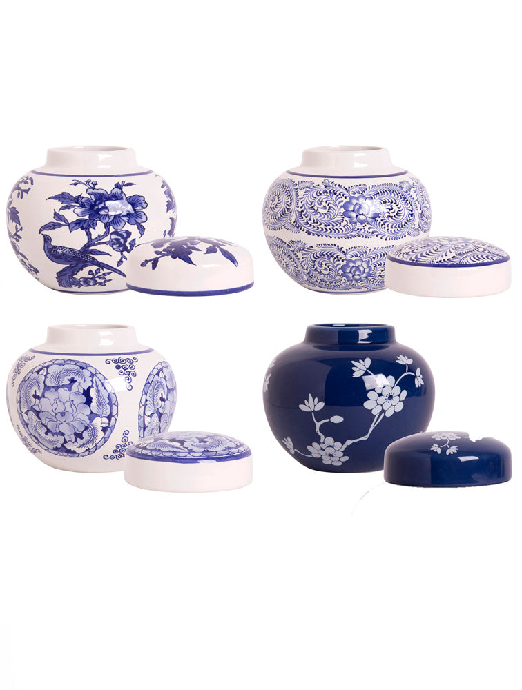 POMO ENREDADERAO CANISTER CHINO AZUL Y BLANCO X7748EN