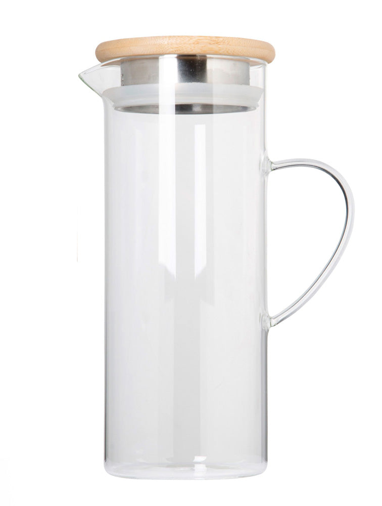 JARRA DE VIDRIO CON TAPA DE MADERA X7761