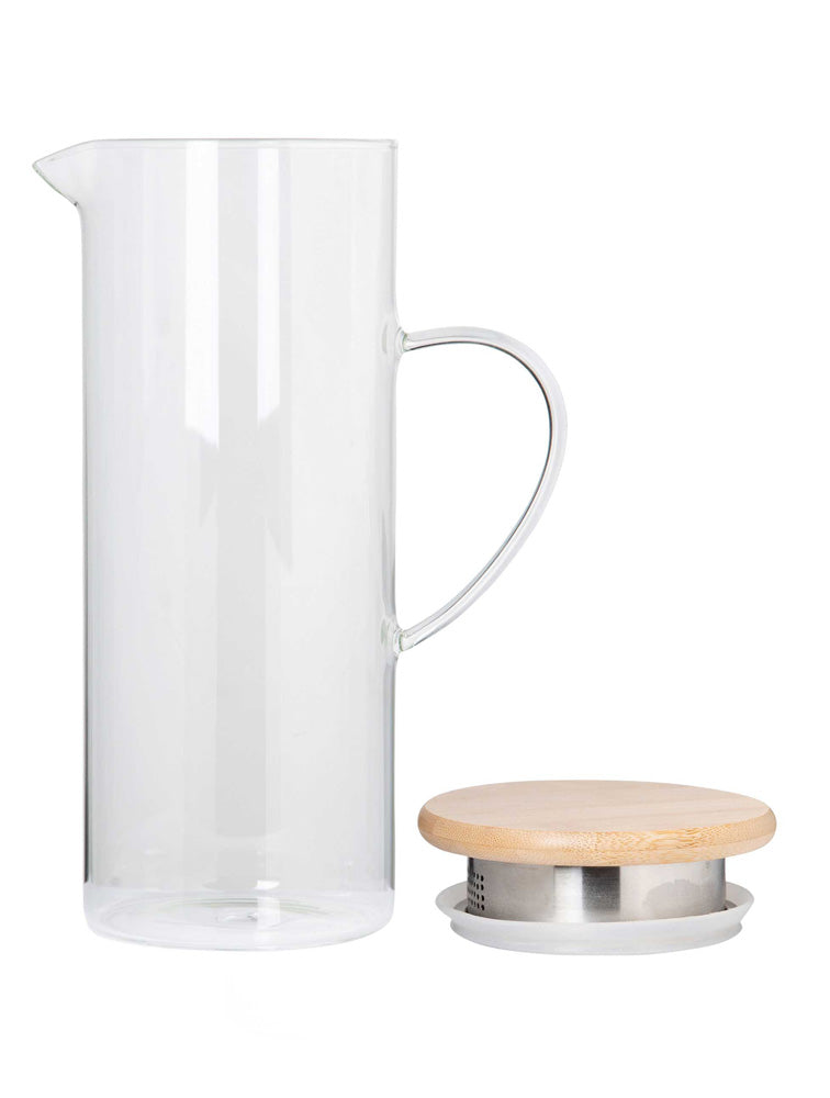 JARRA DE VIDRIO CON TAPA DE MADERA X7761