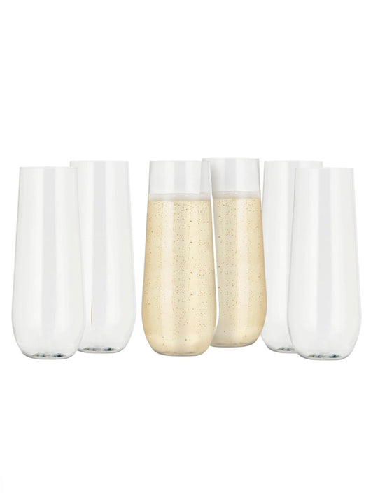 VASOS DE CHAMPAGNE FLUTE X6 ACRILICO X7781