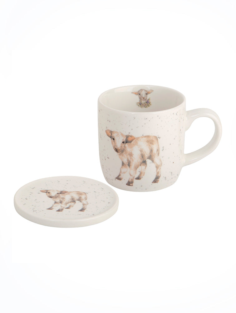 SET DE TAZA DE CERAMICA CON TAPA O PLATITO VACA X7793