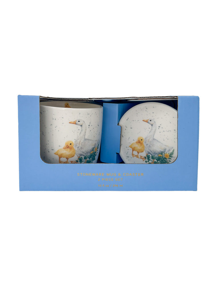 SET DE TAZA DE CERAMICA CON TAPA O PLATITO PATO X7795