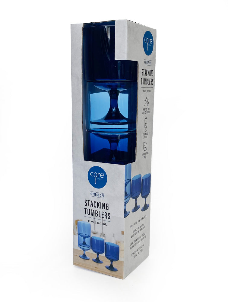 COPAS DE ACRILICO APILABLES X4  11OZ X7807