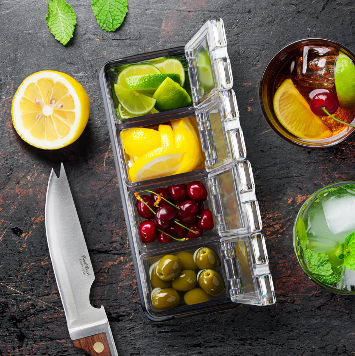 CADDY CON 4 CONTENEDORES PARA EL BAR X7833