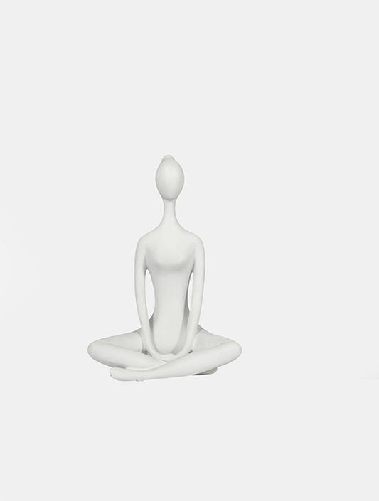 ESCULTURA YOGIS BLANCA A BRAZOS ABAJO X7836A