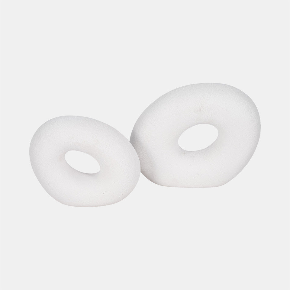 ESCULTURA CIRCULO TEXTURADO BLANCO CHICA 8" X7847