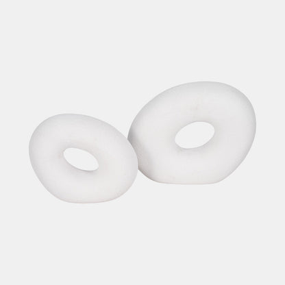 ESCULTURA CIRCULO TEXTURADO BLANCO CHICA 8" X7847