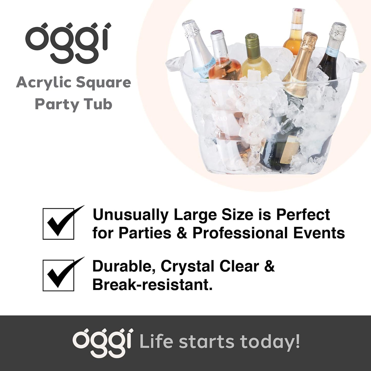 CHAMPAGNERA PARTY TUB DE ACRILICO GRANDE X7978