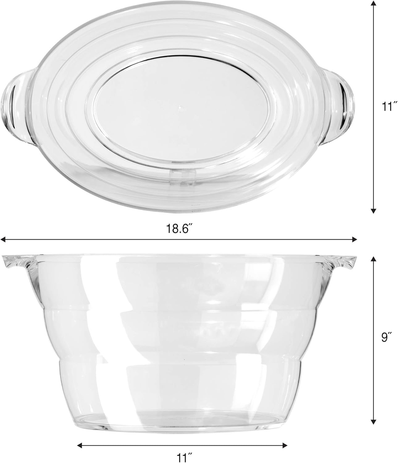 CHAMPAGNERA OVAL DE ACRILICO X7979