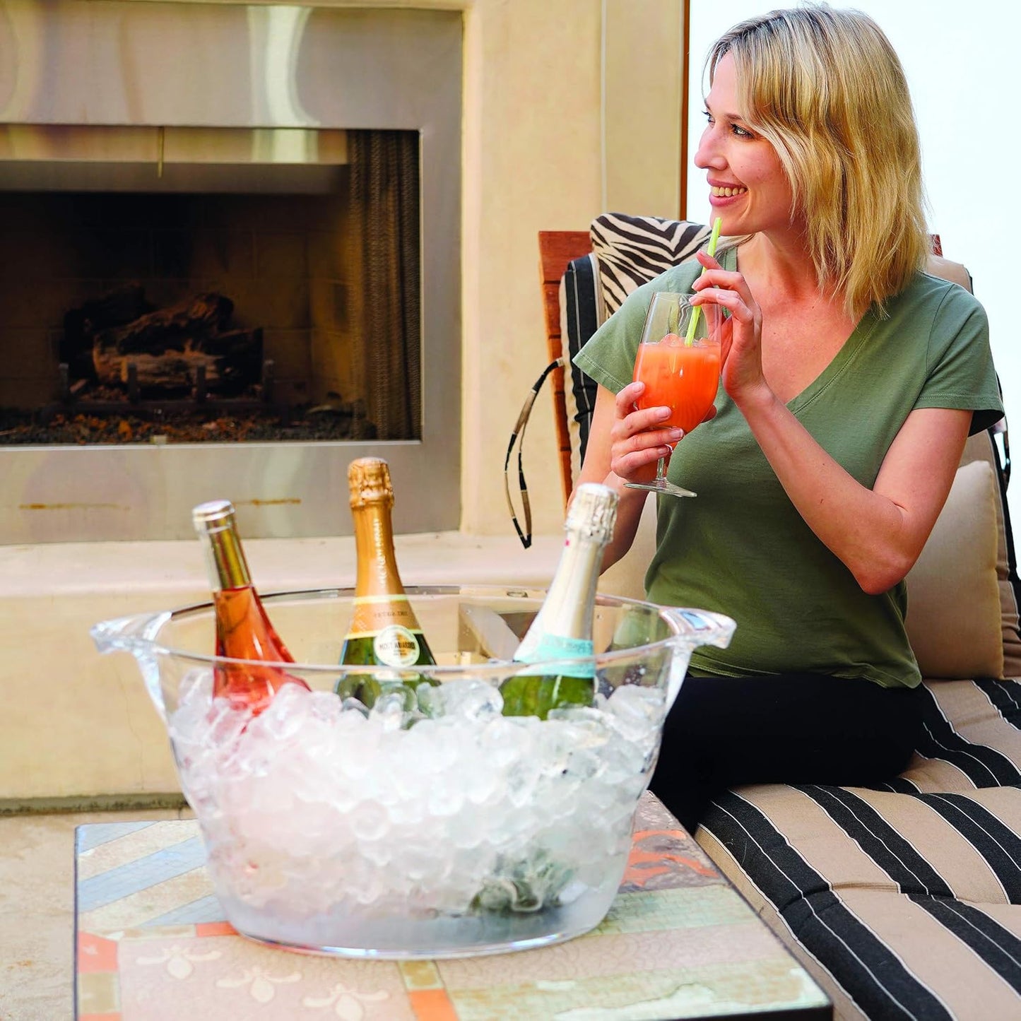 CHAMPAGNERA OVAL DE ACRILICO X7979