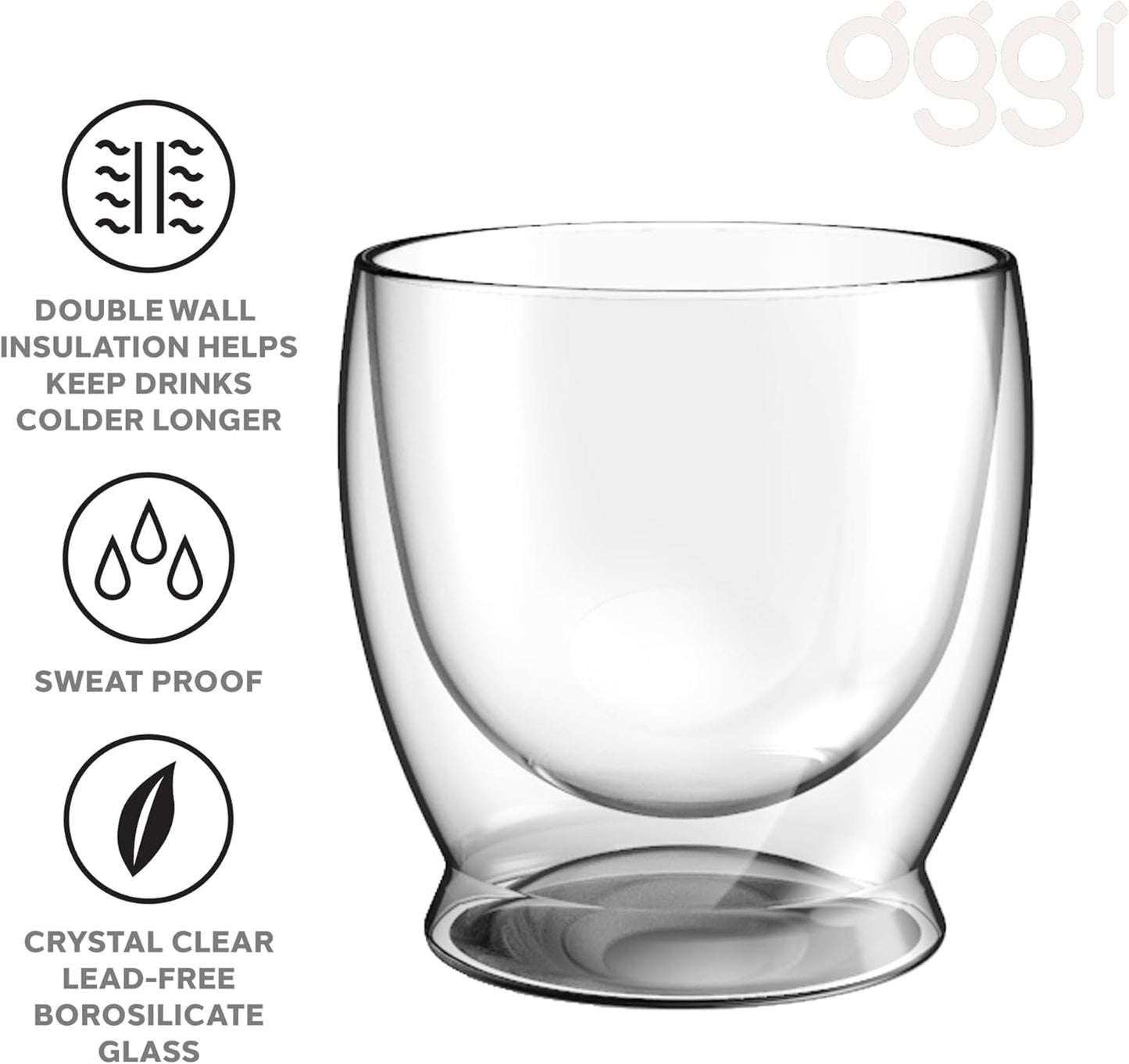 VASOS DOBLE PARED SET X2 CRISTAL 10 OZ X7984