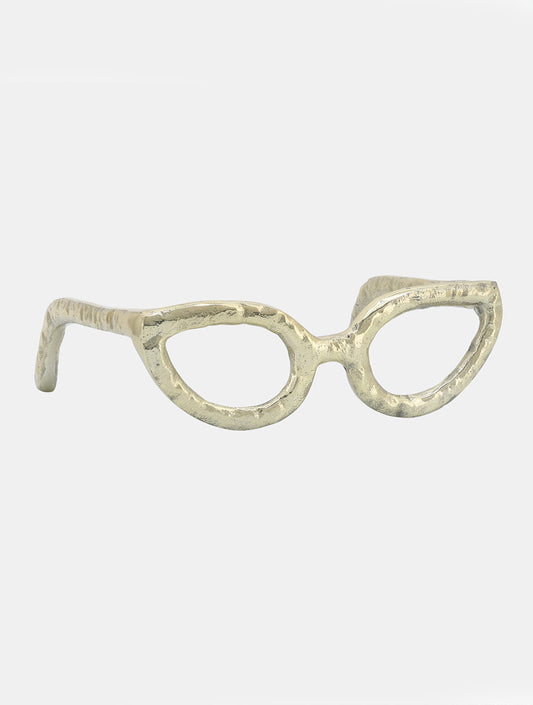 ESCULTURA ANTEOJOS EN ALUMINIO DORADO X8035