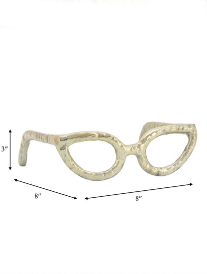 ESCULTURA ANTEOJOS EN ALUMINIO DORADO X8035