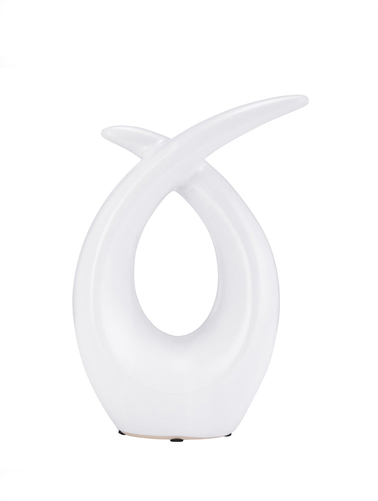 ESCULTURA LOOPY EN CERAMICA BLANCA 10" X8038