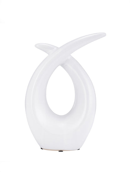 ESCULTURA LOOPY EN CERAMICA BLANCA 10" X8038