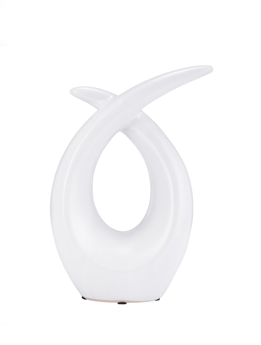 ESCULTURA LOOPY EN CERAMICA BLANCA 10" X8038