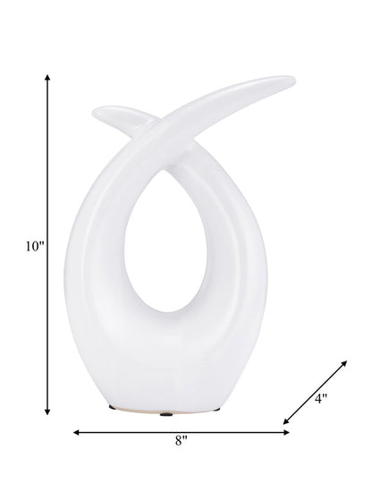 ESCULTURA LOOPY EN CERAMICA BLANCA 10" X8038