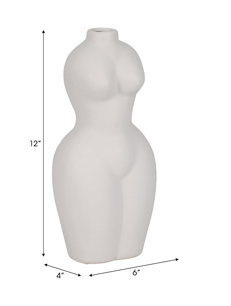 FLORERO TORSO BLANCO 12" X8046