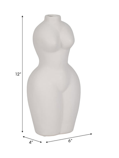 FLORERO TORSO BLANCO 12" X8046