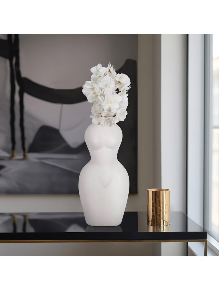 FLORERO TORSO BLANCO 12" X8046