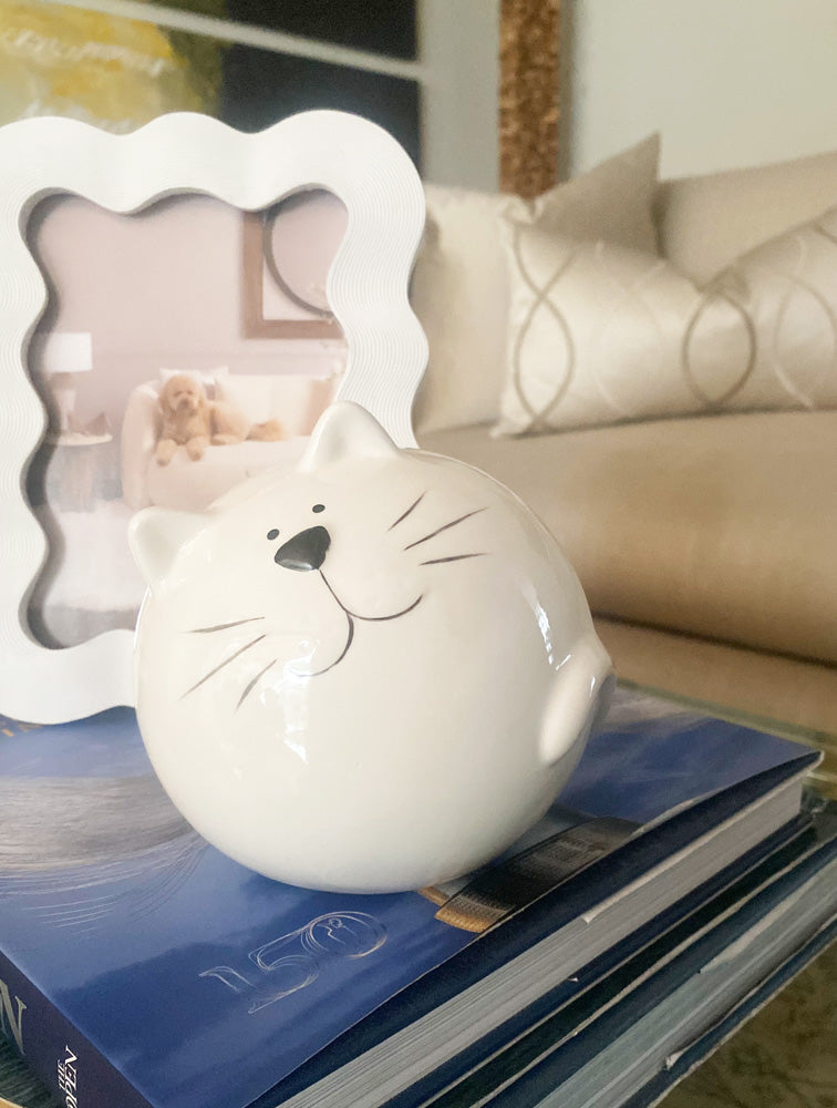 GATO KITTY ORB BLANCO CERAMICA X8051