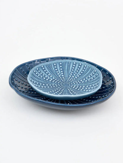 PLATITO O  TRINKET CELESTE ERIZO 5.1" X8086